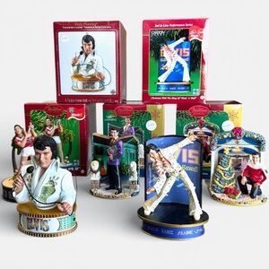 Carlton Cards Elvis Presley Musical Ornament LOT of 5 Heirloom Series w Boxes